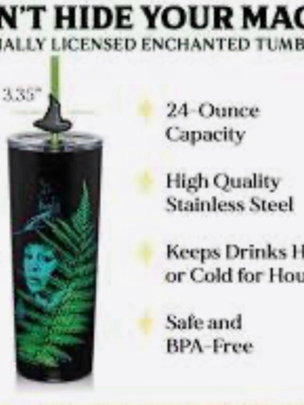 Wicked Universal Elphaba Stainless Tumbler - Pick 1 or bundle to save - Picture 10 of 11